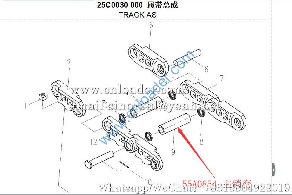Liugong Track Kingpin Bushing 55A0854 175-8108