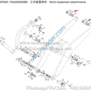 Foton Lovol boom rear bushing 9F850-76A000010A0