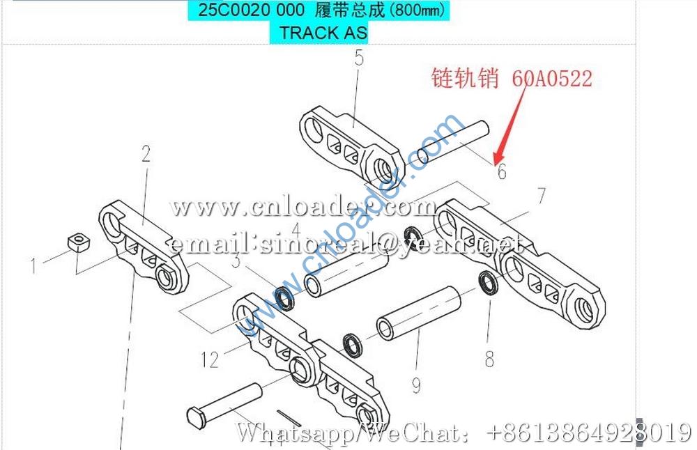 LiuGong Chain Track Pin 60A0522 175-8105