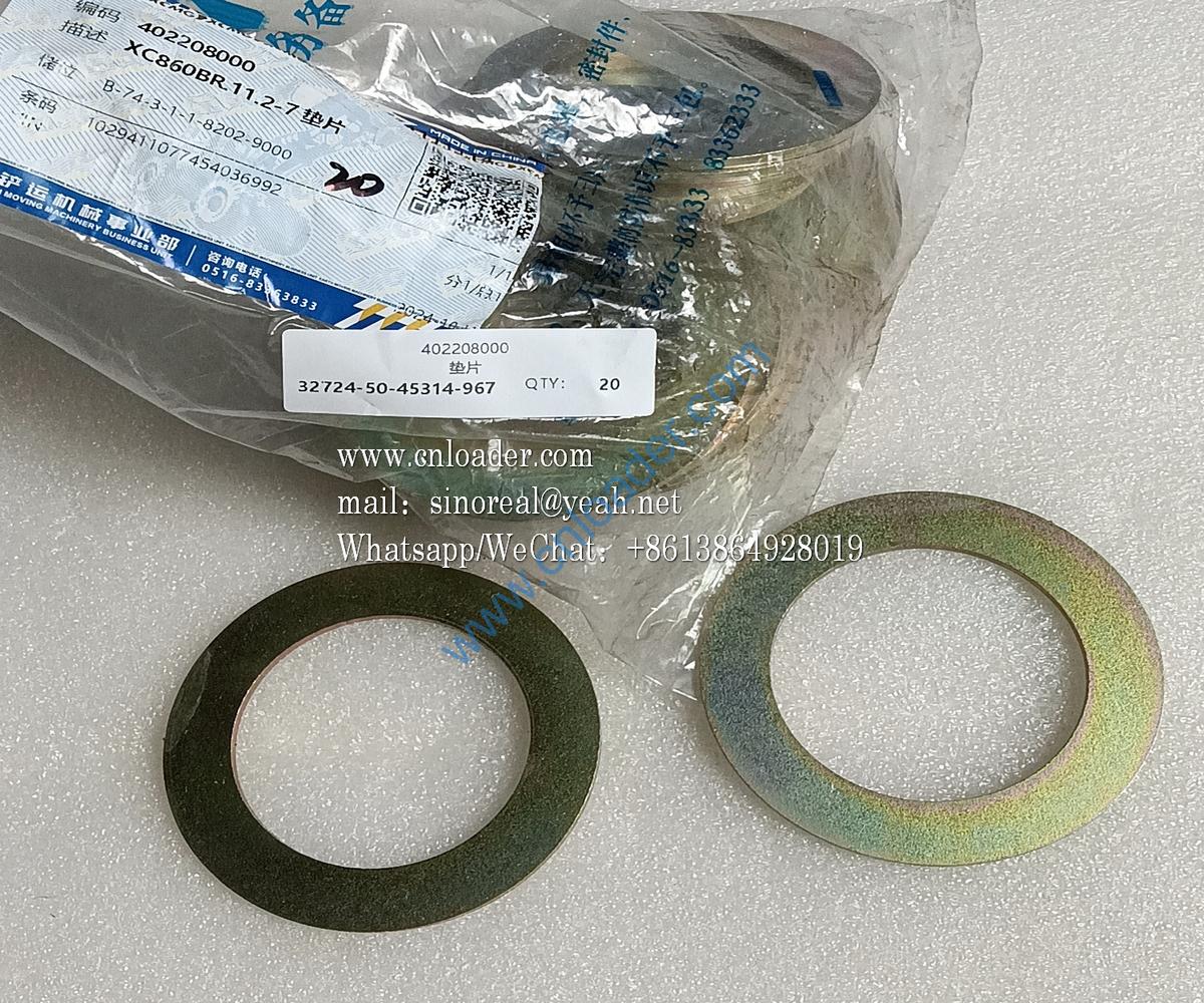 XCMG part gasket 402208000