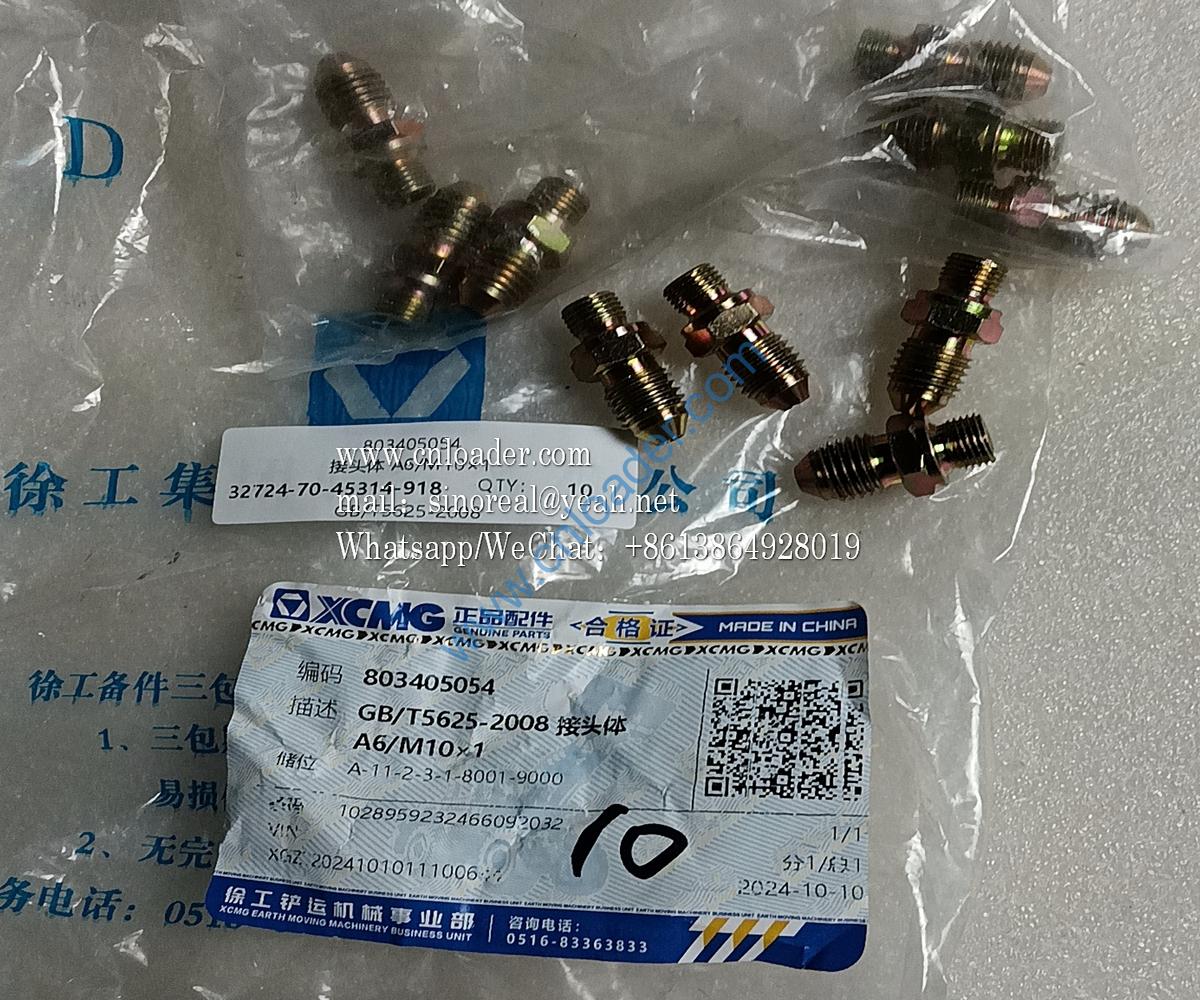 XCMG part Connector 803405054 A6 M10×1