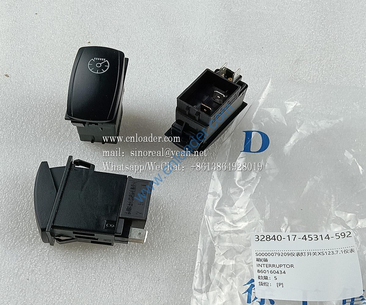 XCMG part XS123.7.1 instrument box light switch 860160434 S0000079209