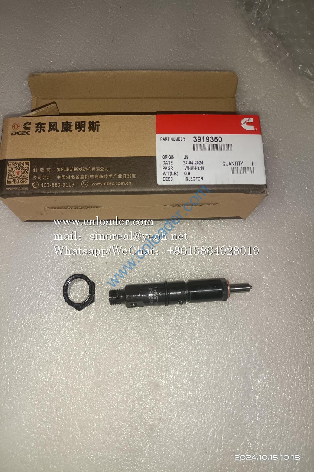 Injector with sealing gasket assembly A3919350 4110000555124